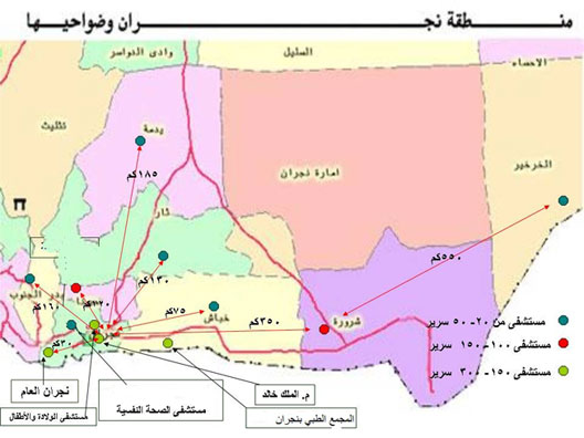 خريطة المحافظات السعودية